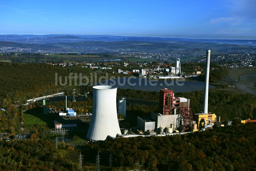 Luftbild Quierschied - Kraftwerksanlagen des Kohle- Heizkraftwerkes in Quierschied im Bundesland Saarland, Deutschland