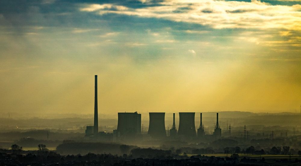 Luftbild Stockum - Kraftwerksanlagen des Kohle- Heizkraftwerkes RWE Power AG Kraftwerk Gersteinwerk