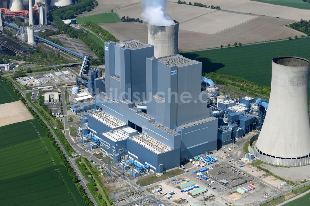 Luftbild Grevenbroich - Kraftwerksanlagen des Kohle- Heizkraftwerkes RWE Power AG Kraftwerk Neurath in Grevenbroich im Bundesland Nordrhein-Westfalen, Deutschland
