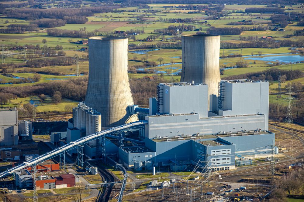 Schmehausen von oben - Kraftwerksanlagen des Kohle- Heizkraftwerkes der RWE Power in Schmehausen im Bundesland Nordrhein-Westfalen, Deutschland