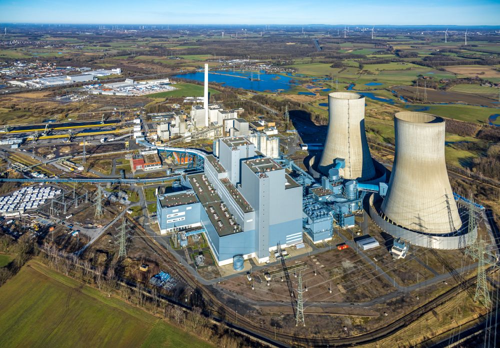 Luftbild Schmehausen - Kraftwerksanlagen des Kohle- Heizkraftwerkes der RWE Power in Schmehausen im Bundesland Nordrhein-Westfalen, Deutschland