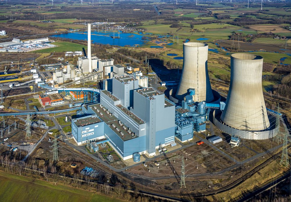 Luftbild Schmehausen - Kraftwerksanlagen des Kohle- Heizkraftwerkes der RWE Power in Schmehausen im Bundesland Nordrhein-Westfalen, Deutschland