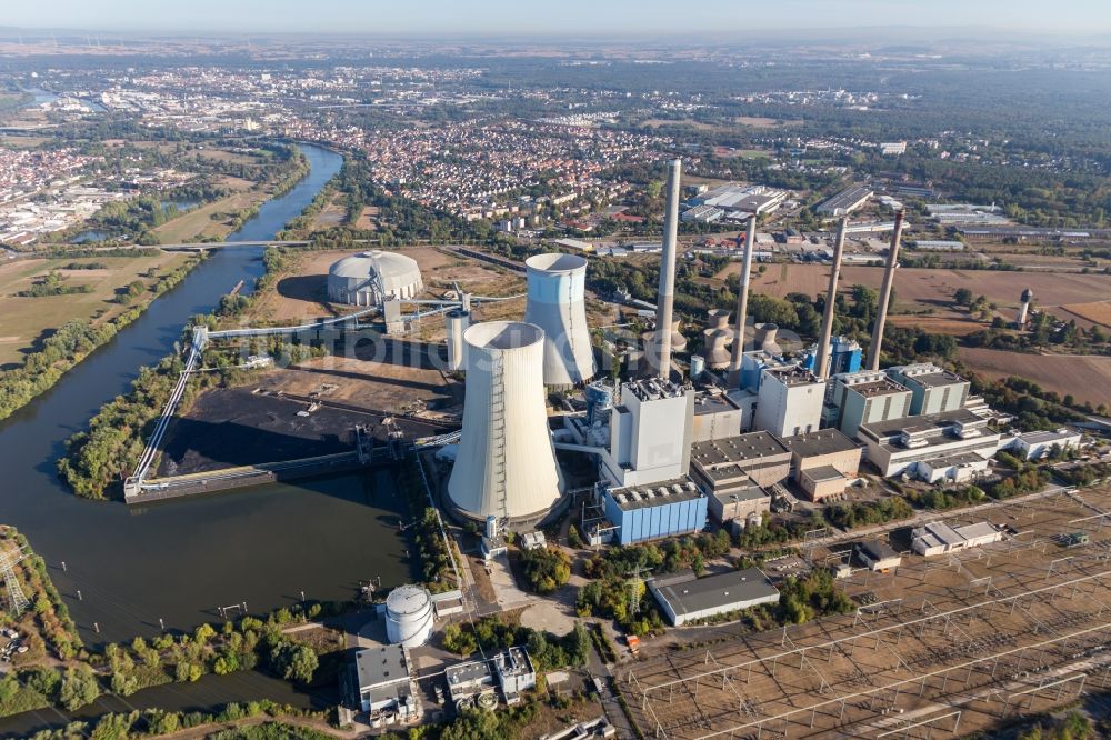 Großkrotzenburg von oben - Kraftwerksanlagen des Kohle- Heizkraftwerkes Staudinger in Großkrotzenburg im Bundesland Hessen, Deutschland
