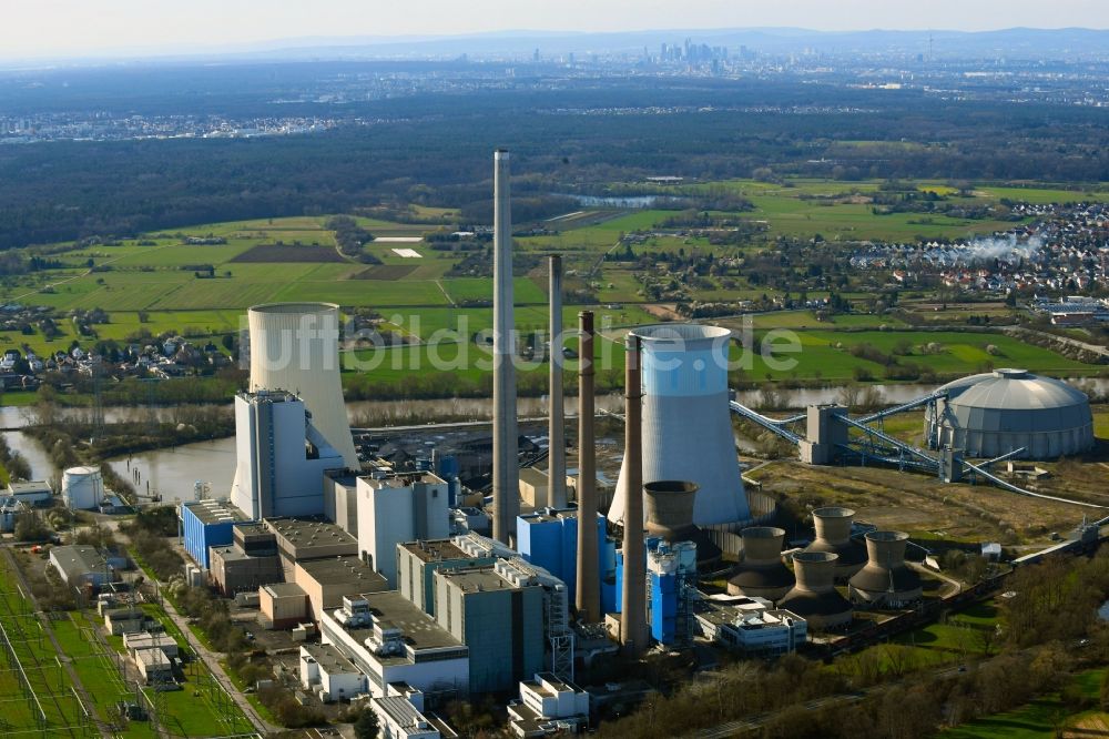 Luftaufnahme Großkrotzenburg - Kraftwerksanlagen des Kohle- Heizkraftwerkes Staudinger in Großkrotzenburg im Bundesland Hessen, Deutschland