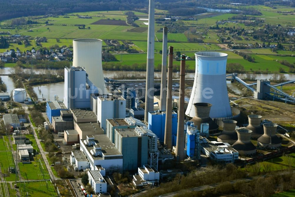 Großkrotzenburg von oben - Kraftwerksanlagen des Kohle- Heizkraftwerkes Staudinger in Großkrotzenburg im Bundesland Hessen, Deutschland