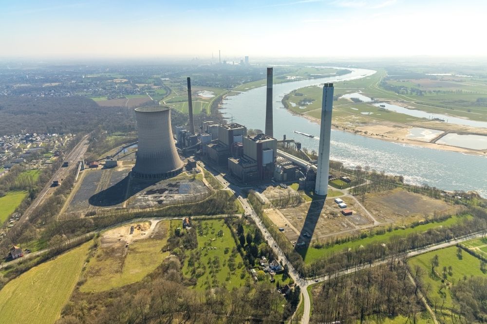 Luftaufnahme Möllen - Kraftwerksanlagen des Kohle- Heizkraftwerkes der Steag Energy Services GmbH in Möllen im Bundesland Nordrhein-Westfalen