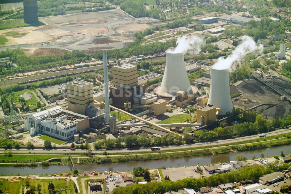 Luftaufnahme Völklingen - Kraftwerksanlagen des Kohle- Heizkraftwerkes in Völklingen im Bundesland Saarland, Deutschland