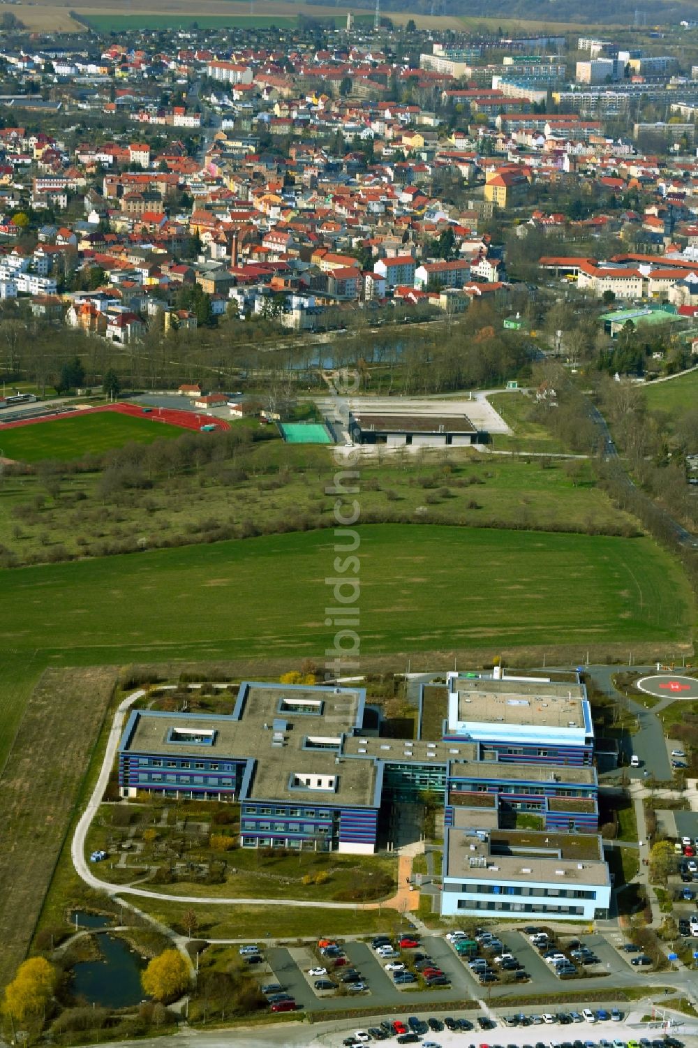 Apolda von oben - Krankenhaus Robert Koch in Apolda im Bundesland Thüringen, Deutschland