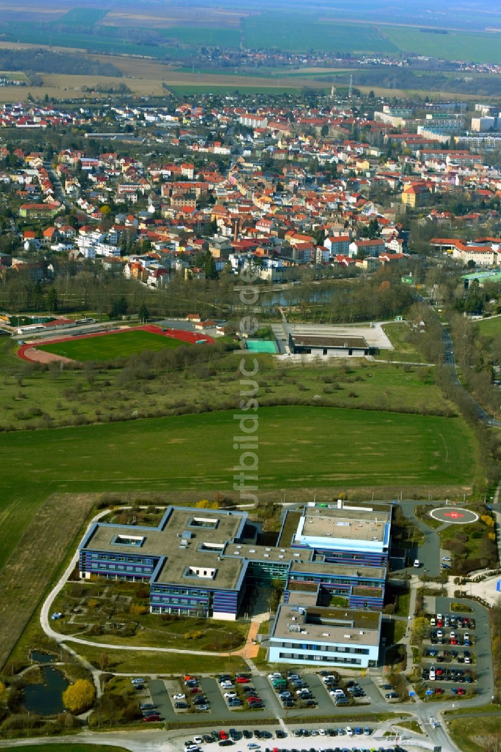 Apolda aus der Vogelperspektive: Krankenhaus Robert Koch in Apolda im Bundesland Thüringen, Deutschland