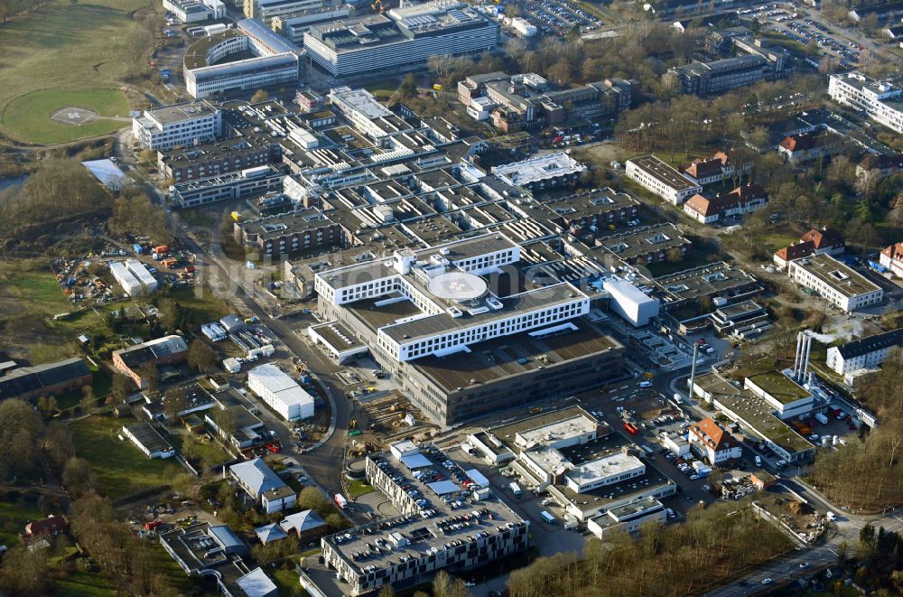 Lübeck aus der Vogelperspektive: Krankenhaus UKSH Universitätsklinikum Schleswig-Holstein im Ortsteil St. Jürgen in Lübeck im Bundesland Schleswig-Holstein, Deutschland
