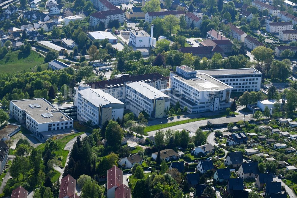 Luftaufnahme Aue - Krankenhauses Helios Klinikum in Aue im Bundesland Sachsen, Deutschland