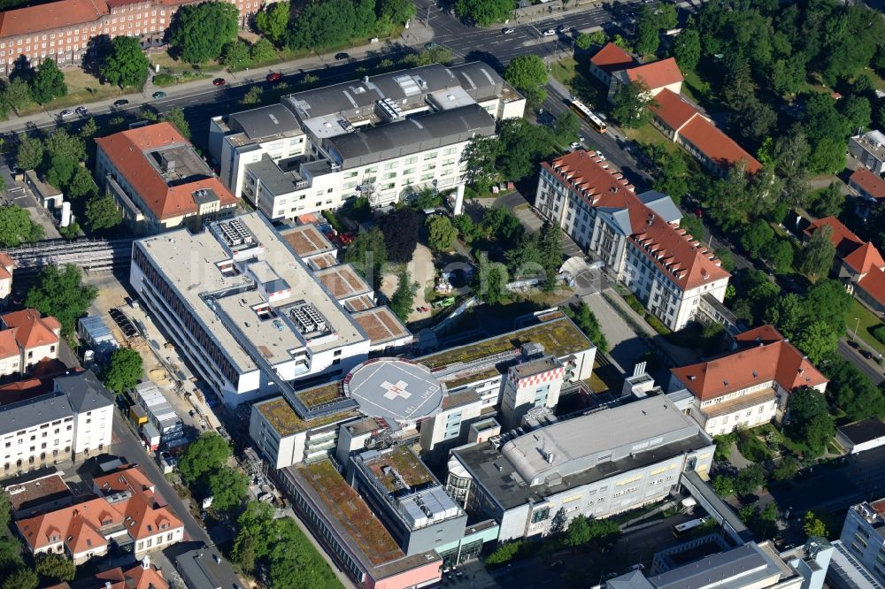 Dresden aus der Vogelperspektive: Krankenhausgelände der Universitätsklinik Carl Gustav Carus in Dresden im Bundesland Sachsen, Deutschland
