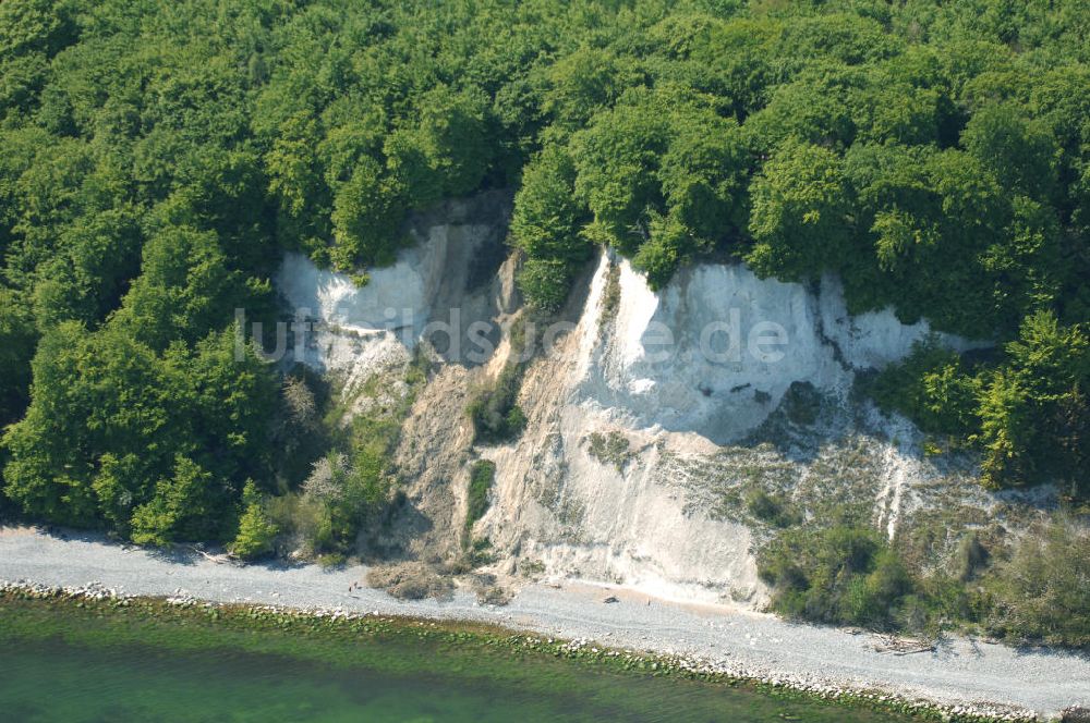 Luftaufnahme Halbinsel Jasmund - Kreidefelsen der Insel Rügen