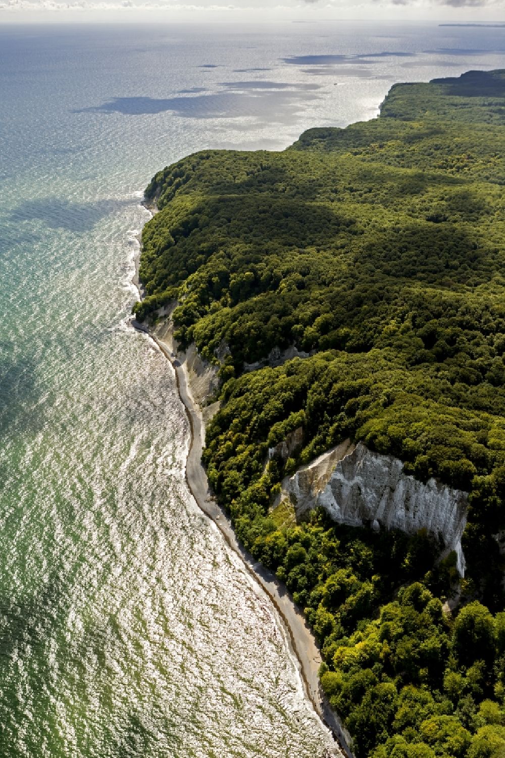 Luftbild Sassnitz - Kreideküste im Nationalpark Jasmund bei Sassnitz auf der Insel Rügen in Mecklenburg-Vorpommern