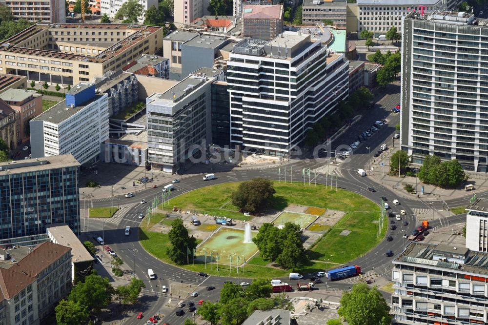 Luftbild Berlin - Kreisverkehr - Straßenverlauf Ernst-Reuter-Platz im Ortsteil Charlottenburg in Berlin, Deutschland