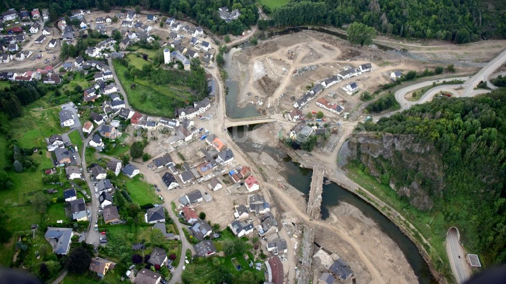 Luftbild Altenahr - Kreuzberg nach der Hochwasserkatastrophe diesen Jahres im Bundesland Rheinland-Pfalz, Deutschland