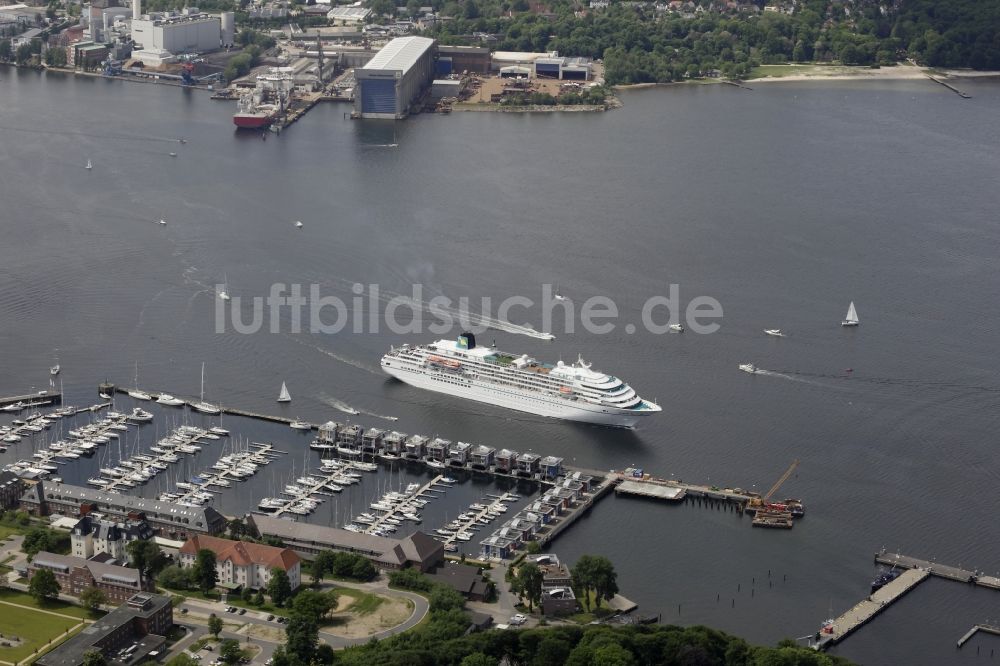 Luftbild Flensburg - Kreuzfahrtschiff Amadea in Flensburg im Bundesland Schleswig-Holstein