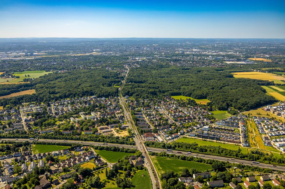 Luftaufnahme Brechten - Kreuzung BAB A2 und Evinger Straße in Brechten im Bundesland Nordrhein-Westfalen, Deutschland