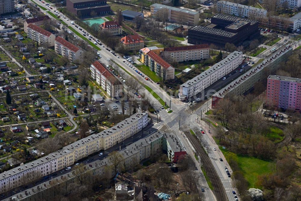 Luftbild Berlin - Kreuzung Hansastraße - Buschallee im Ortsteil Weißensee in Berlin, Deutschland