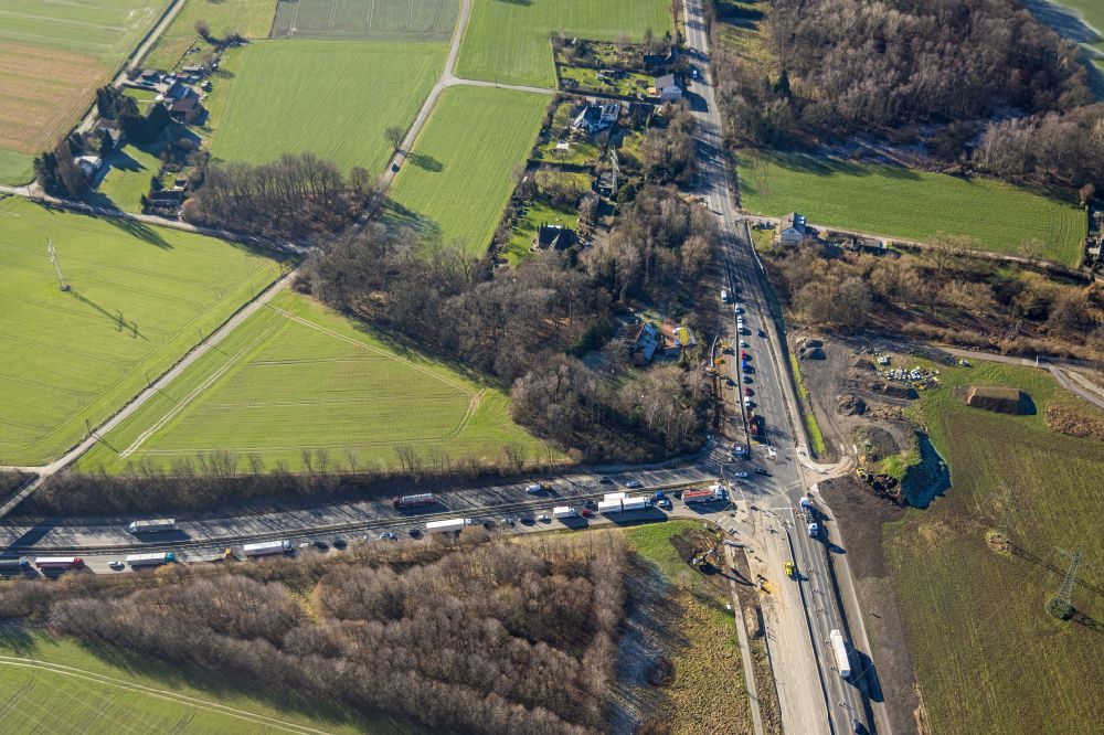 Luftbild Eving - Kreuzungs- Umbau an den Bundesstraßen 236 und 54 in Eving im Bundesland Nordrhein-Westfalen, Deutschland