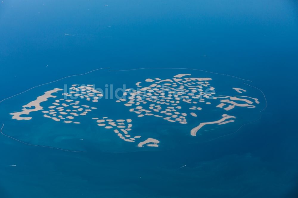 Dubai von oben - Küste von Dubai, The World Islands in Dubai in Vereinigte Arabische Emirate