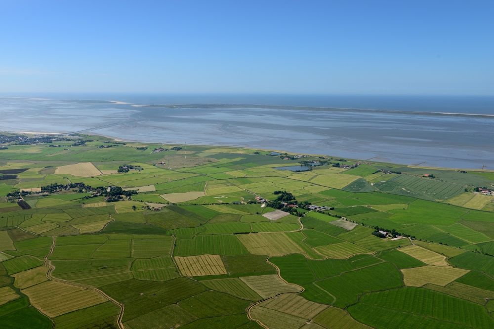 Luftaufnahme Esens - Küsten- Landschaft in der Küstenregion der Nordsee in Esens im Bundesland Niedersachsen