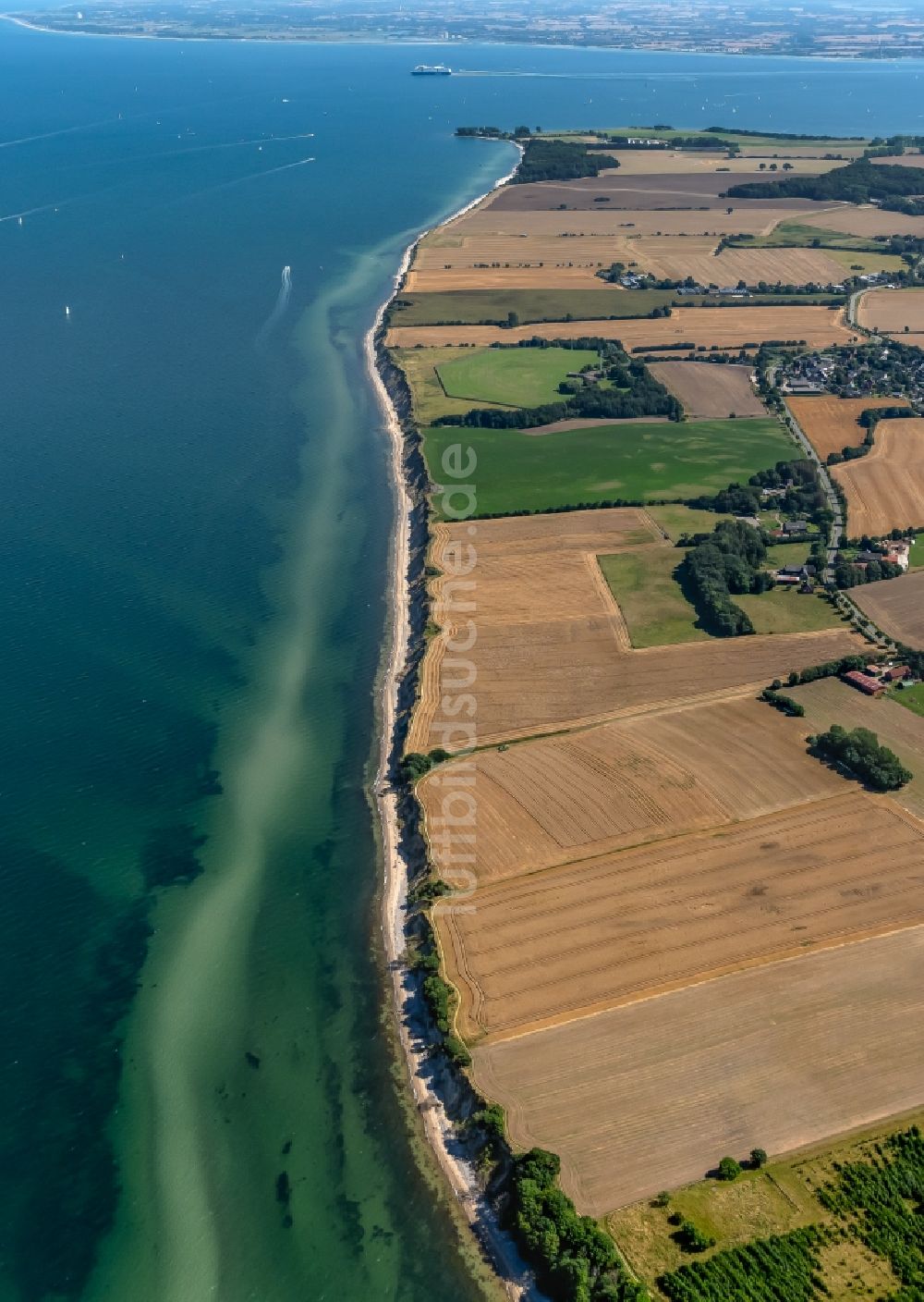 Luftbild Schwedeneck - Küsten- Landschaft am Ostsee- Sandstrand bei Schwedeneck im Bundesland Schleswig-Holstein, Deutschland