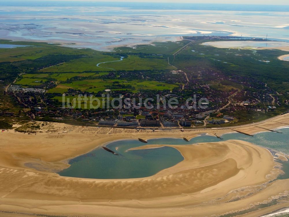 Luftaufnahme Borkum - Küsten- Landschaft und Sandbank - Strukturen in Borkum im Bundesland Niedersachsen, Deutschland