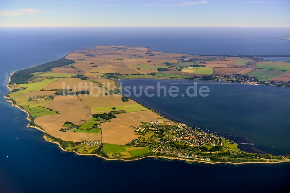 Luftaufnahme Dranske - Küsten- Landschaft am Sandstrand der der Ostsee in Dranske im Bundesland Mecklenburg-Vorpommern, Deutschland