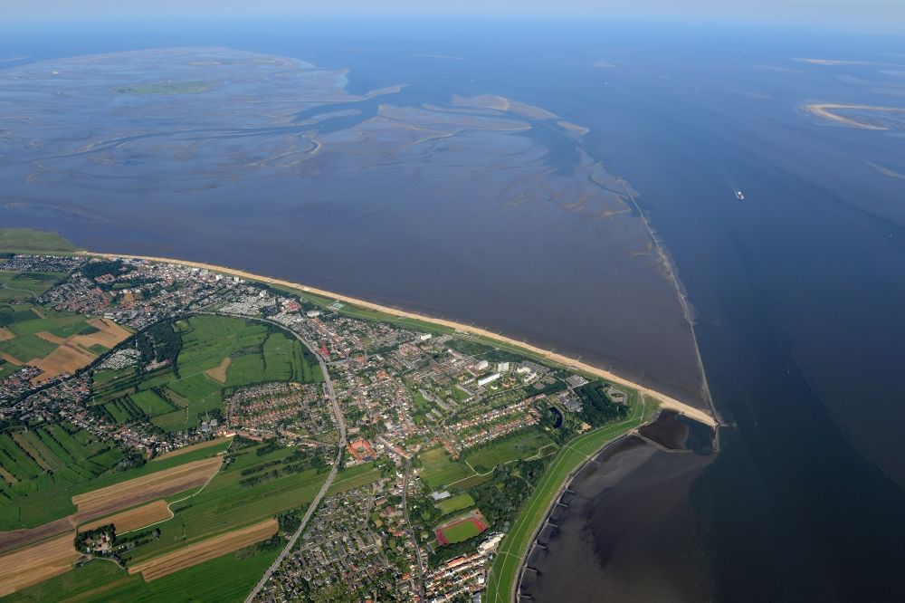 Luftbild Cuxhaven - Küsten- Landschaft am Sandstrand der Nordsee in Cuxhaven im Bundesland Niedersachsen