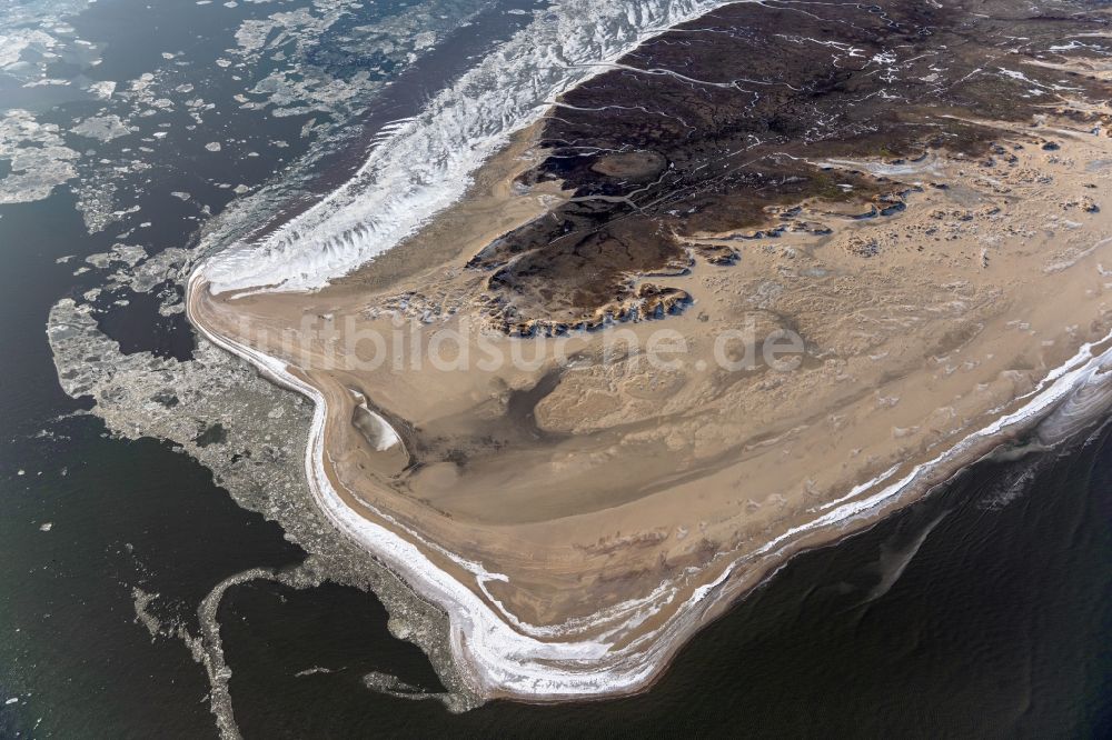 Luftbild Baltrum - Küsten- Landschaft am Sandstrand der Nordsee- Insel Norderney in Baltrum im Bundesland Niedersachsen