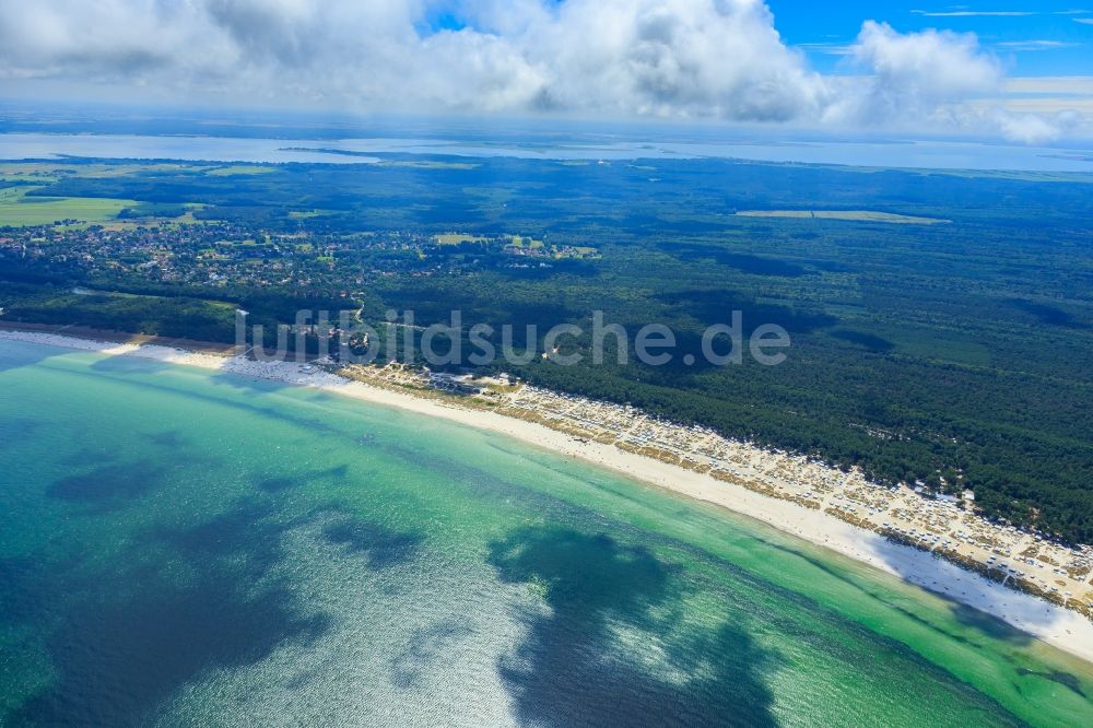 Prerow von oben - Küsten- und Waldlandschaft am Sandstrand der Ostsee in Prerow im Bundesland , Deutschland