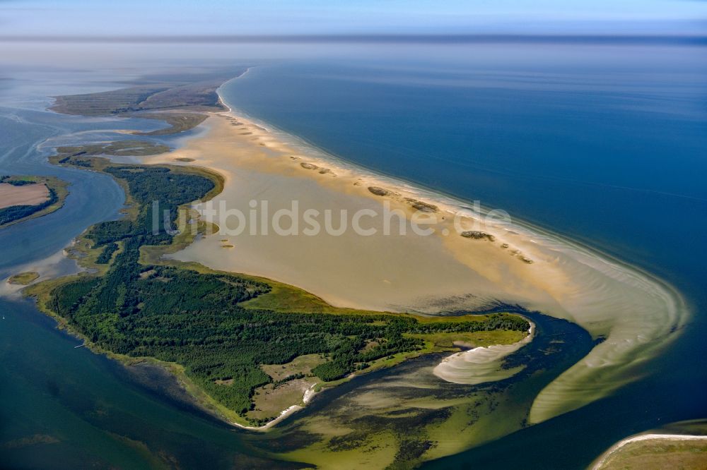 Luftbild Insel Hiddensee - Küstenbereich der Insel Bock bei der Insel Hiddensee im Bundesland Mecklenburg-Vorpommern