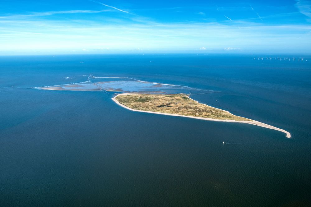 Wangerland von oben - Küstenbereich der Minsener Oog Nordsee - Insel in Wangerland im Bundesland Niedersachsen, Deutschland