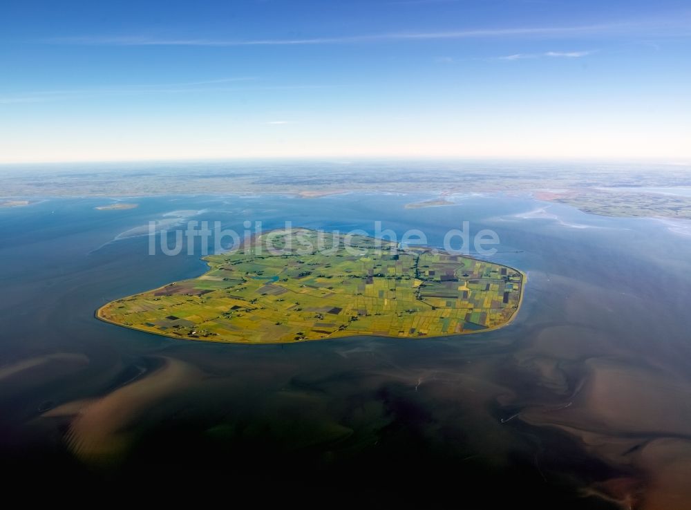 Luftbild Pellworm - Küstenbereich der nordfriesischen Nordsee- Insel Pellworm im Bundesland Schleswig-Holstein, Deutschland