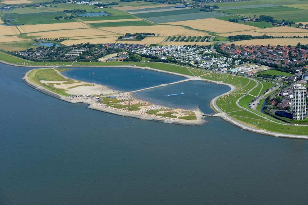 Luftbild Büsum - Küstenbereich der Nordsee - Insel in Büsum im Bundesland Schleswig-Holstein