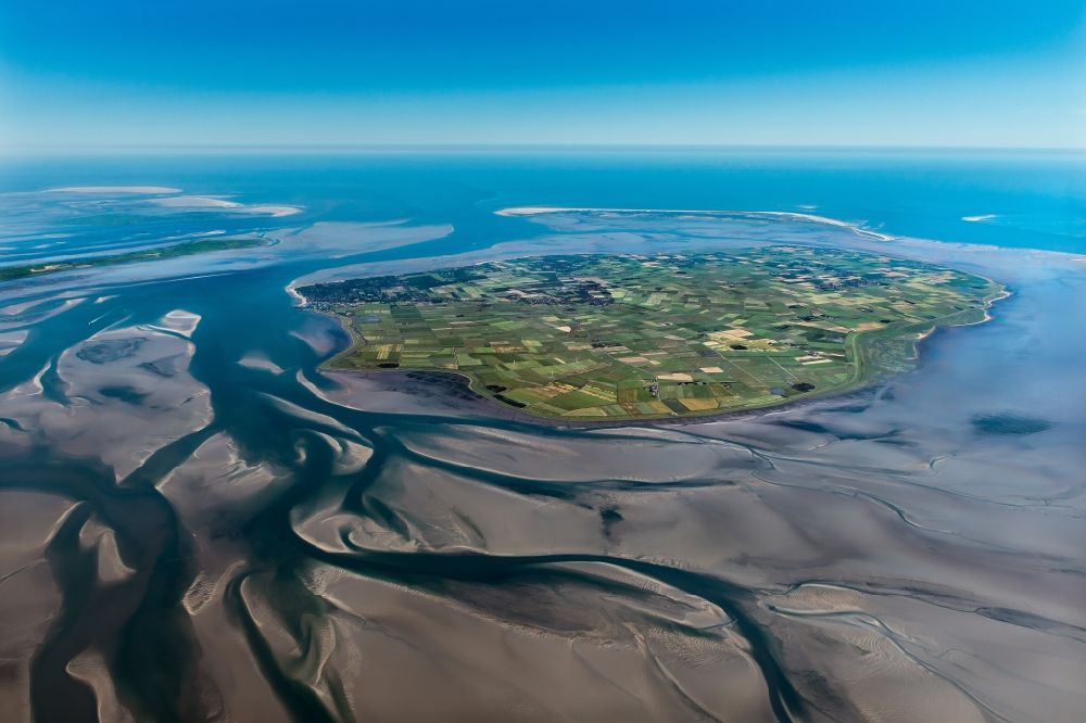 Luftaufnahme Föhr - Küstenbereich der Nordsee - Insel Föhr in Nieblum im Bundesland Schleswig-Holstein