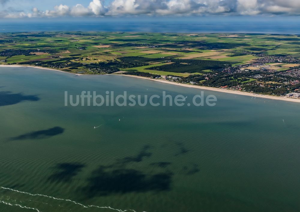 Föhr von oben - Küstenbereich der Nordsee - Insel in Föhr im nordfriesischen Wattenmeer im Bundesland Schleswig-Holstein, Deutschland