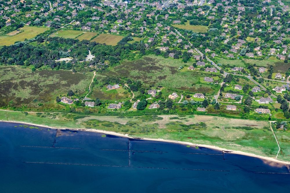 Luftaufnahme Kampen (Sylt) - Küstenbereich der Nordsee - Insel in Kampen (Sylt) im Bundesland Schleswig-Holstein