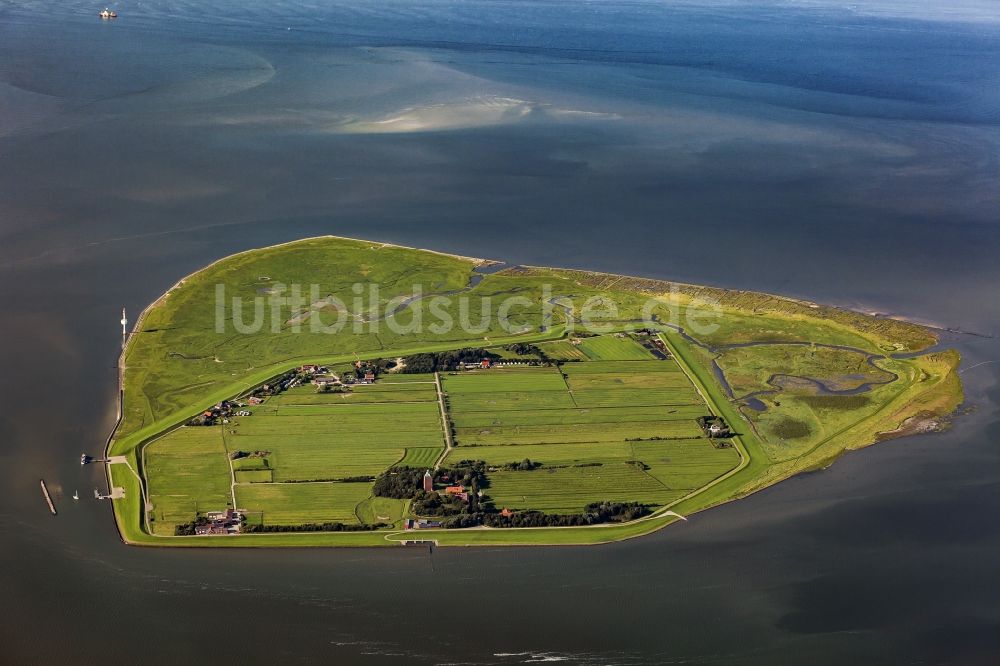 Luftbild Insel Neuwerk - Küstenbereich der Nordsee - Insel Neuwerk im Bundesland Niedersachsen, Deutschland
