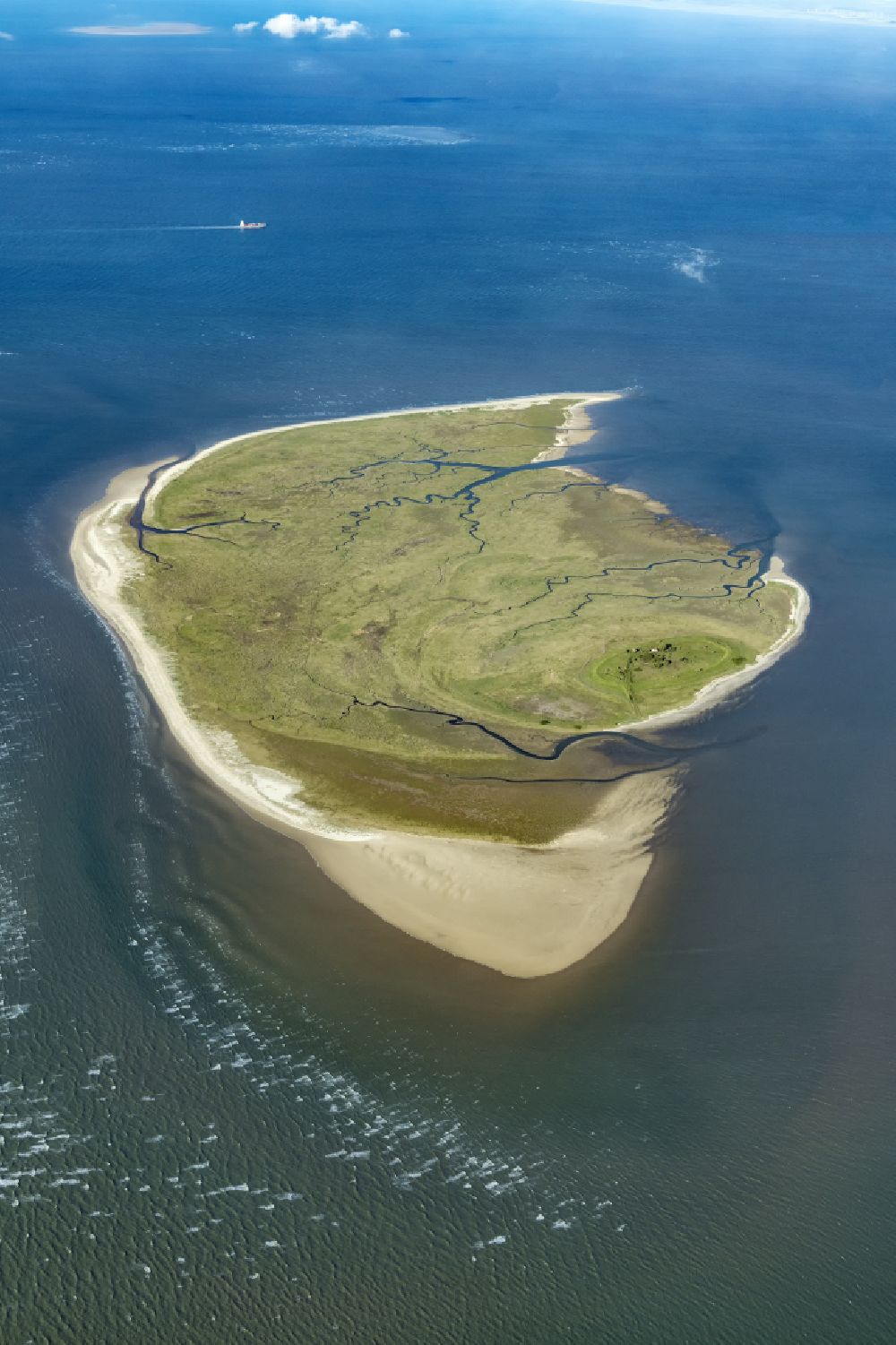 Luftbild Butjadingen - Küstenbereich der Nordseeinsel Mellum - Insel in Butjadingen im Bundesland Niedersachsen, Deutschland