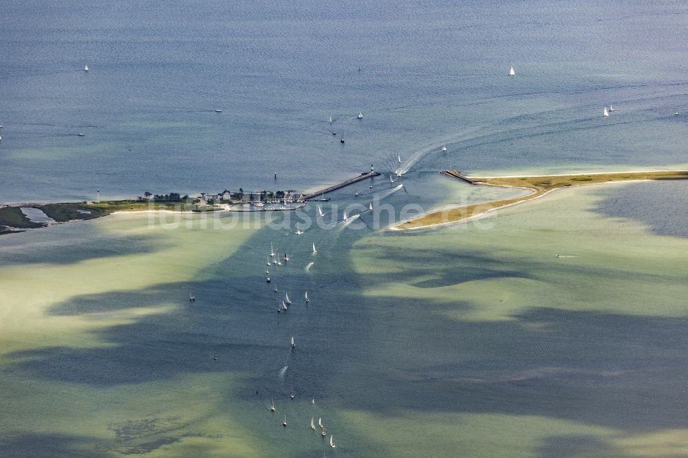Luftaufnahme Schleimünde - Küstenbereich Ostsee - Insel Lotseninsel in Schleimünde im Bundesland Schleswig-Holstein, Deutschland
