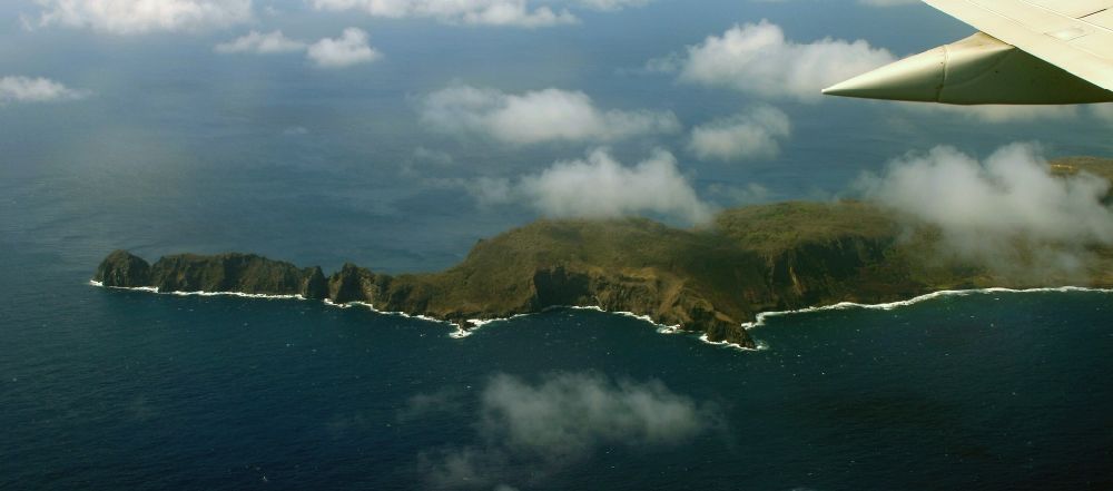 Luftaufnahme Moorea - Küstenbereich der Südpazifik- Ozean - Insel Moorea in Îles du Vent, Französisch-Polynesien