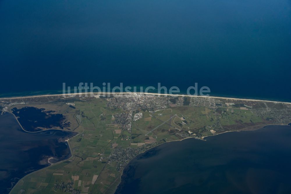 Luftaufnahme Sylt - Küstenbereich Westerland - Insel in Sylt im Bundesland Schleswig-Holstein, Deutschland