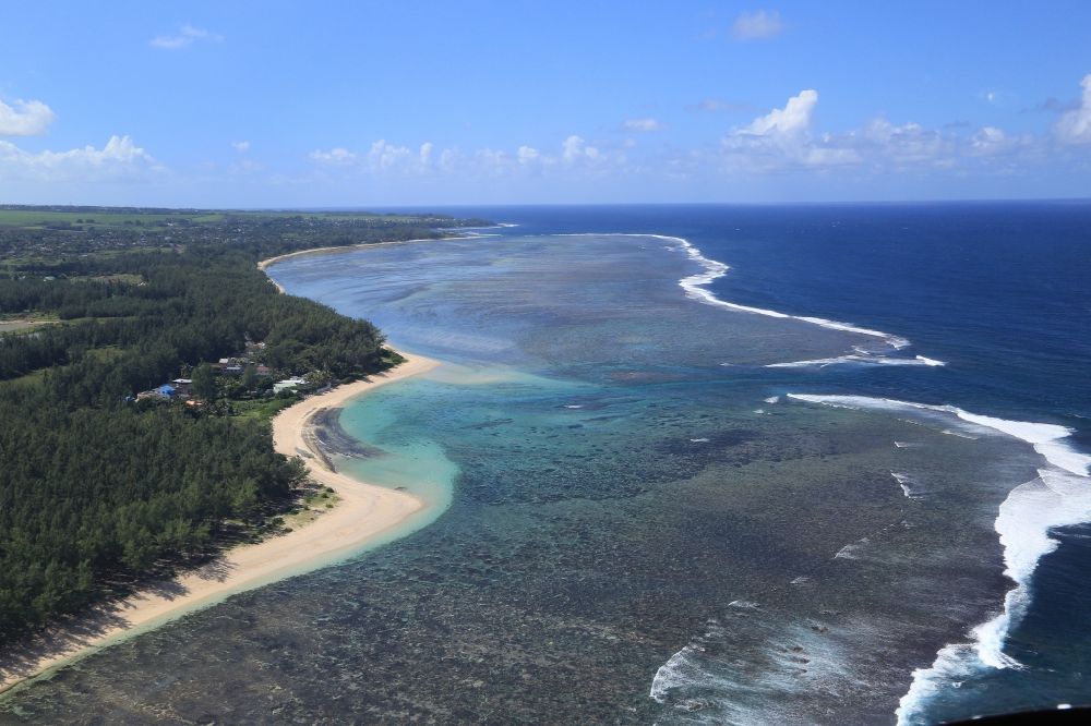 Luftbild Pomponnette - Kuestenstreifen bei Pomponnette an der Südkueste von Mauritius