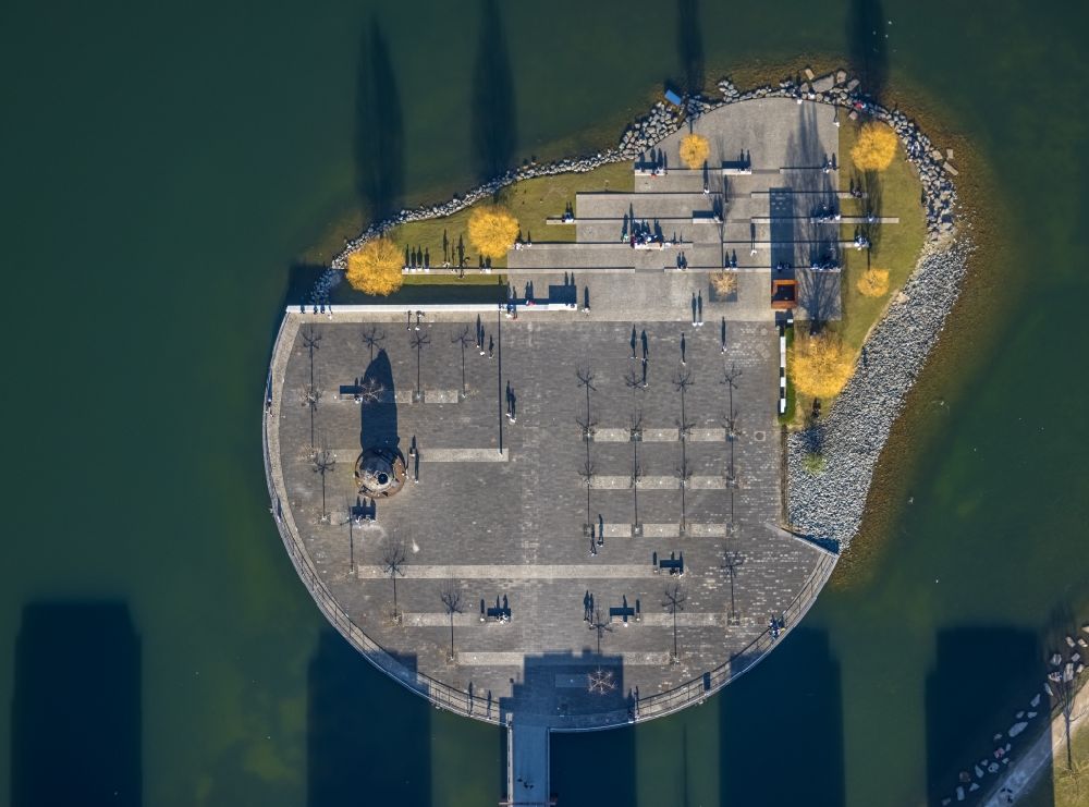 Luftbild Dortmund - Kulturinsel auf dem Phoenix See in Dortmund im Bundesland Nordrhein-Westfalen, Deutschland