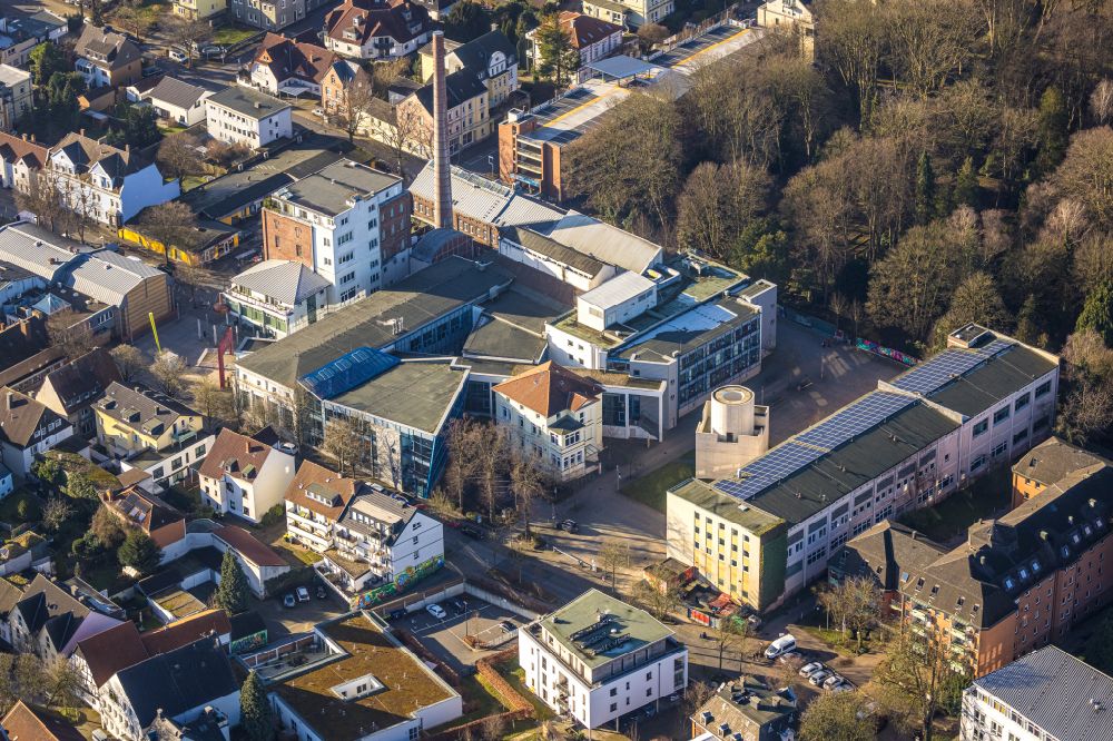 Luftaufnahme Unna - Kulturzentrum und Veranstaltungshalle Lindenbrauerei in Unna im Bundesland Nordrhein-Westfalen, Deutschland