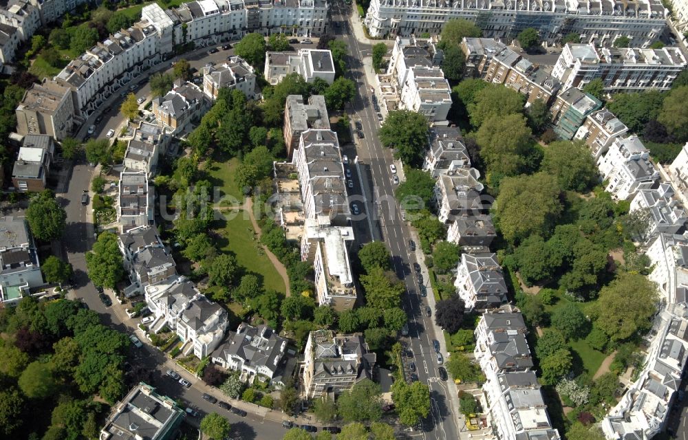London aus der Vogelperspektive: Ladbroke Estate im Stadtteil Notting Hill im Stadtbezirk Royal Borough of Kensington and Chelsea in London in der Grafschaft Greater London in Großbritannien