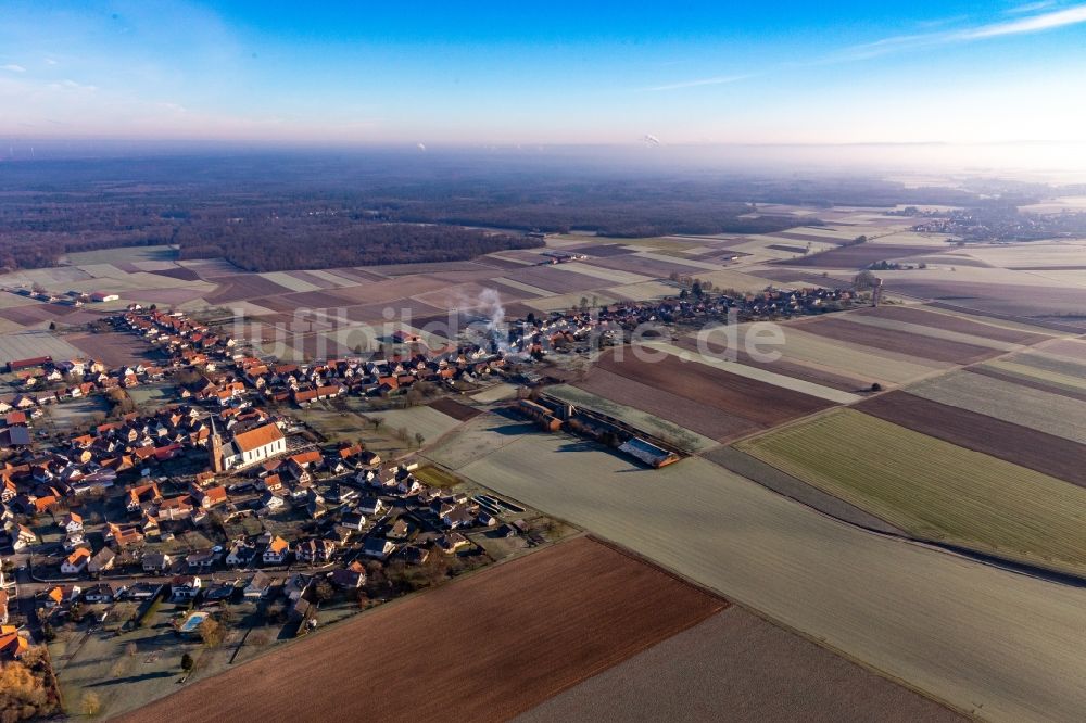 Luftbild Schleithal - Längstes Dorf des Elsaß in Schleithal in Grand Est, Frankreich