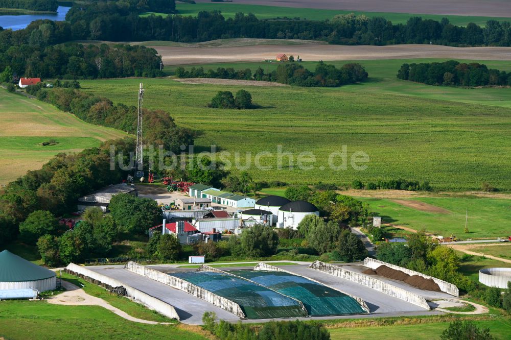 Luftaufnahme Gerswalde - Lagerfläche der Agrargesellschaft Uckerland mbH im Gewerbegebiet in Gerswalde im Bundesland Brandenburg, Deutschland